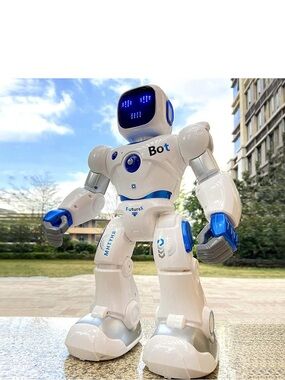 Blue & White Interactive Ruko 1088 Bot Toy for Kids